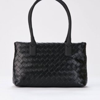 Belissh Women's Braided Pu Leather Shoulder Bag in Black